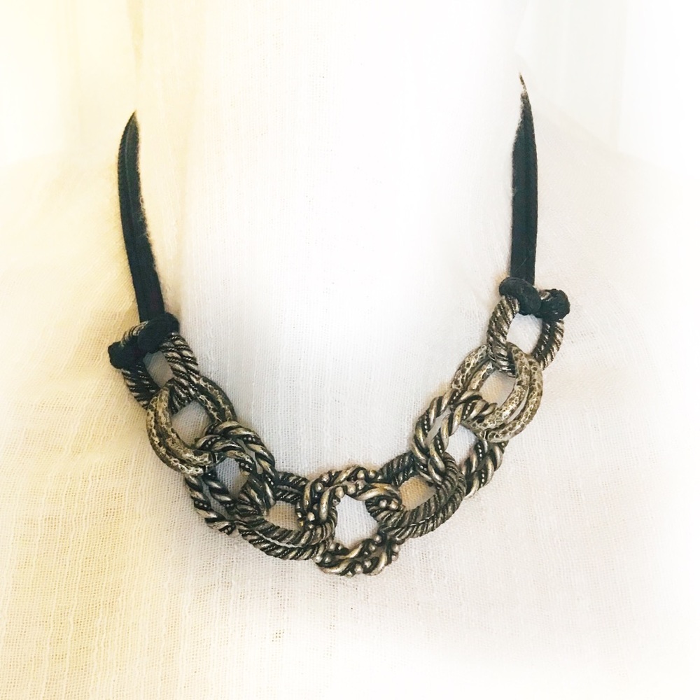 Silver Stunning Metal Statement Necklace